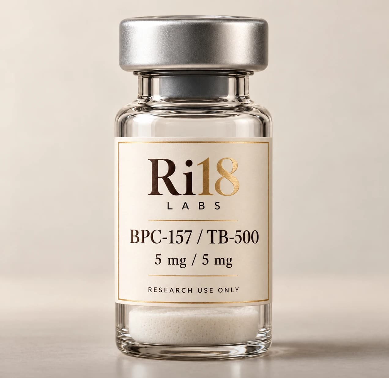 Ri18 Labs BPC-157 / TB-500 5 mg / 5 mg in a 3 mL glass vial